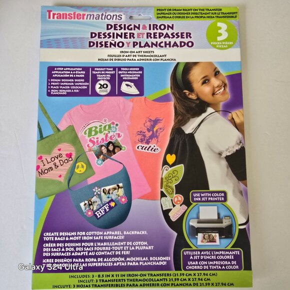 Design & Iron Transfer Sheets For Cotton Apparel & Bags 3-Pack - Picture 3 of 7